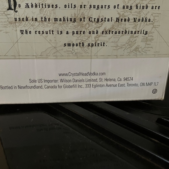 💀DAN AKROYD CRYSTAL HEAD SKULL DECANTER W/ORIGINAL BOX, BOTTLE HAD DA ON BOTTOM - Picture 5 of 12